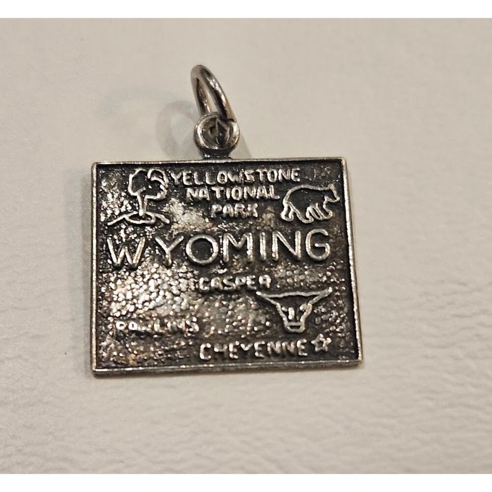 Sterling Silver State of Wyoming Vintage Charm 925